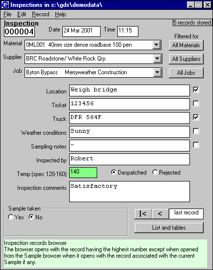 Gradlab Gds Visual Inspection module - Screen shot